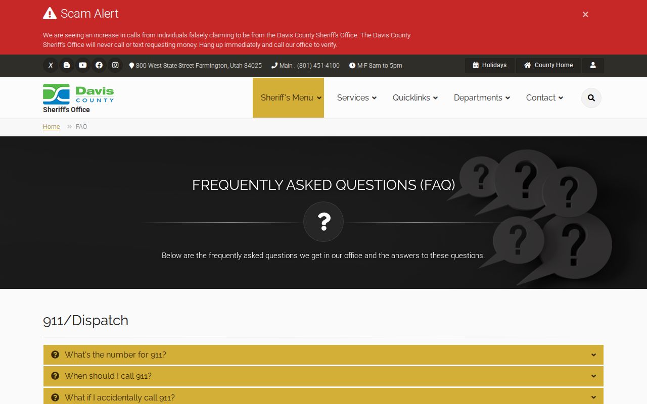 Davis County booking record request FAQ