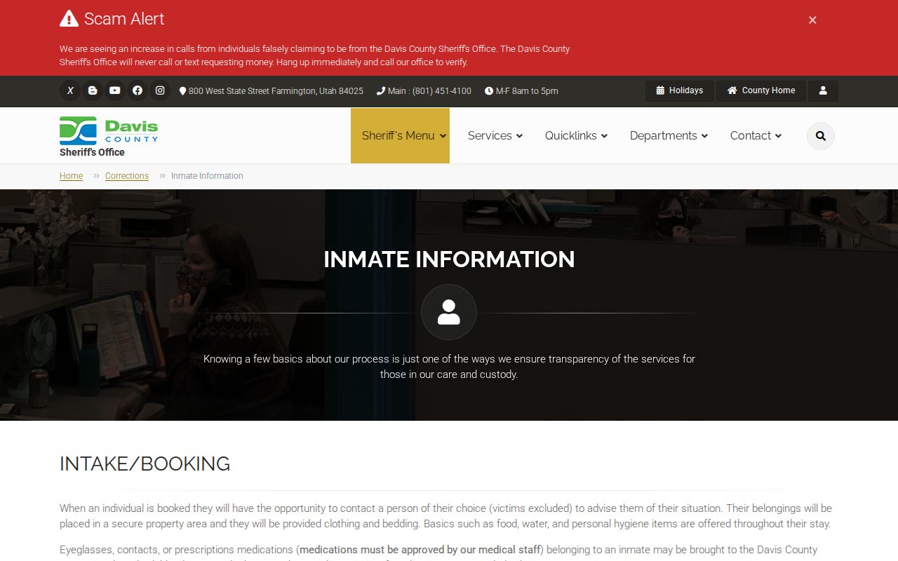 Davis County jail booking information